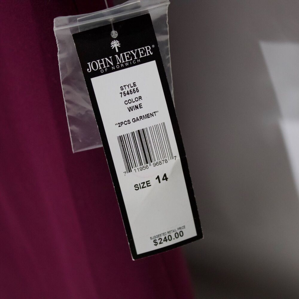 NWT John Meyer of Norwich Long Duster Light Coat Red Wine Stretch Women Size 14 - Picture 8 of 16